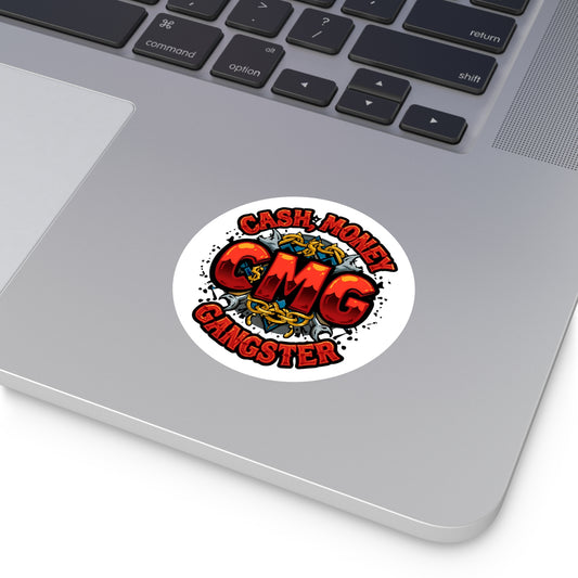 Cash Money Gangster Round Stickers - Indoor/Outdoor